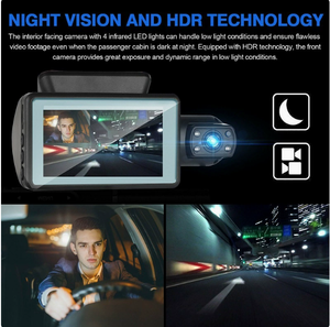 Grabadora <span class=keywords><strong>de</strong></span> Coche A68 <span class=keywords><strong>de</strong></span> Doble Lente 1080p y 3 Canales, Caja Negra con WIFI, GPS, Visión Nocturna y Pantalla <span class=keywords><strong>de</strong></span> 3.0 Pulgadas - Product Image 3