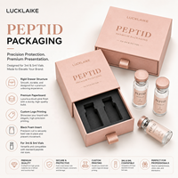 Boîte personnalisée pour flacons de peptides, finition mate, pour 2 flacons, emballage rigide en papier, flacons en verre de 3 ml/5 ml/10 ml, mousse EVA double face pour crème