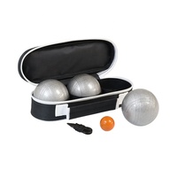 Jeu de pétanque d'extérieur ZQURE en fer, boules de 720g avec revêtement argenté et sac de transport