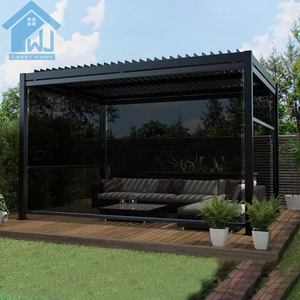 Toldos de <span class=keywords><strong>cenador</strong></span> independientes Apertura ajustable Techo de patio Dosel de pérgola retráctil con control remoto - Product Image 6