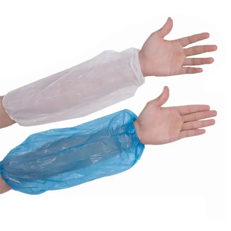 Fabrika doğrudan tek kullanımlık plastik Pe elastik manşetleri kol kollu kapak