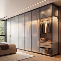 Armoire de chambre à coucher moderne, dressing de luxe, placard avec grand miroir pour la maison, villa, chambre à coucher, rangement
