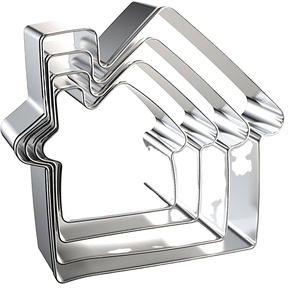 Lot de 10 <span class=keywords><strong>emporte</strong></span>-pièces maison de Noël, moules à biscuits pour décorations de fête de Noël, outils de pâtisserie DIY - Product Image 1