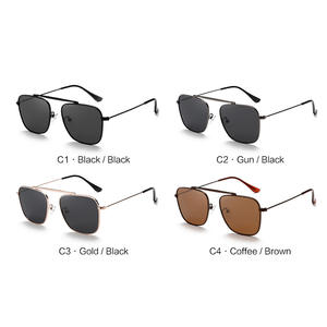 Lunettes de soleil carrées de luxe pour hommes, verres polarisés TAC UV400, monture complète, style professionnel, noir, or, marron, protection solaire tendance - Product Image 3