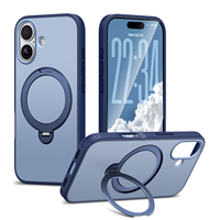 Funda Magnética de Lujo para Teléfono con Soporte, Diseño Moderno, Aleación, para iPhone 17 16 15 14 13 Pro