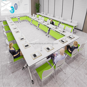 Table de bureau moderne pour salle de <span class=keywords><strong>réunion</strong></span>, mobilier de bureau modulaire, table de conférence pliable empilable, table de formation - Product Image 6