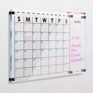 Tableau en <span class=keywords><strong>plexiglas</strong></span> effaçable à sec Calendrier acrylique magnétique pour réfrigérateur Feuille acrylique transparente personnalisée pour la semaine Planificateur mensuel Message - Product Image 2