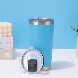 Cadeaux d'entreprise personnalisés avec logo, gobelet isotherme en acier inoxydable de 20 oz avec paille et couvercle coulissant magnétique pour le café au lait - Product Image 6
