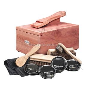 लक्जरी उच्च-ग्रेड पूरा जूता पॉलिश किट में लकड़ी के जूते चमक बॉक्स - Product Image 4