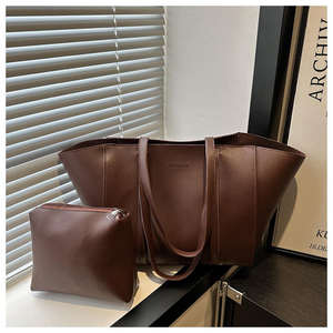 Nuevo bolso de hombro minimalista de piel sintética de color sólido, bolso tote de moda con estilo único. - Product Image 4