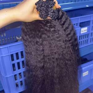 Extensiones de Cabello Humano Remy Virgen Natural con Punta K, Ondulado y Liso, Cutícula Alineada, Venta al por Mayor - Product Image 1