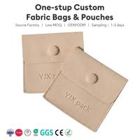 Pochette à bijoux en microfibre de daim écologique ivoire avec bouton, emballage de luxe personnalisé avec logo, sac de rangement