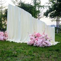 Lot de 2 supports en tissu drapé blanc en forme de S pour arche de mariage élégante, décoration de toile de fond, accessoires de mariage