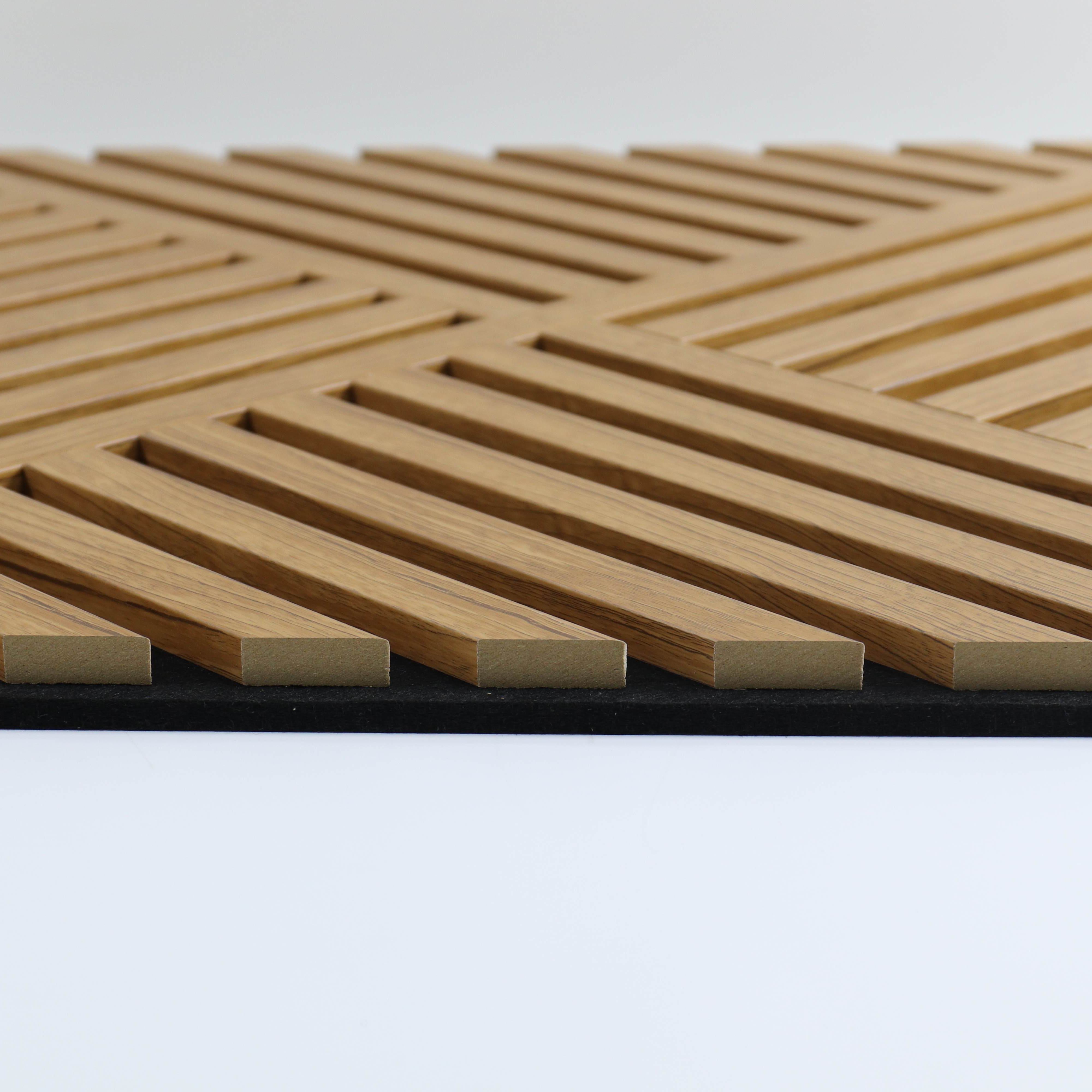Customized 3d Wood Veneer Black Akupanel Flexible wood board Slat Soundproofing MDF Wave Acoustic Wall Felt Panels