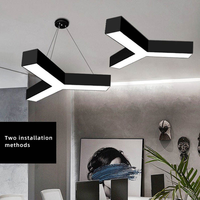 Luminaire suspendu moderne en forme de Y, 60 cm, 90 cm, lampe de plafond triangulaire, éclairage LED pour salle de sport, bureau, danse