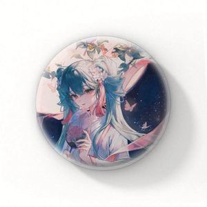 Badge personnalisé en étain avec paillettes holographiques, bouton en métal - Product Image 2