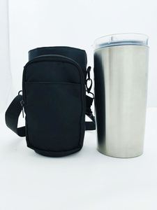Pochette pour bouteille d'eau en néoprène couleur marine avec poche pour téléphone, bandoulière isolante pour la marche, la randonnée et les voyages - Product Image 5