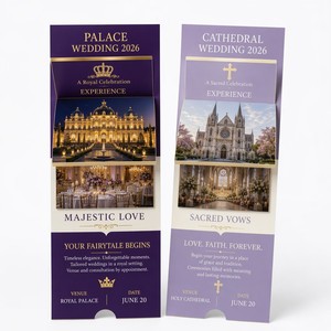 Tarjetas de agradecimiento personalizadas para boda con diseño de cascada y pestañas con fotos de la ceremonia y la recepción. - Product Image 2