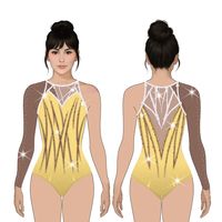 Justaucorps de gymnastique bleu violet personnalisé avec strass et perles filles entraînement Performance body tenue de compétition
