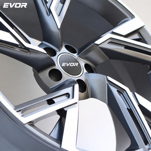 EVOR 단조 고품질 5홀 블랙 실버 마감 승용차 일체형 휠 알루미늄 합금 5스포크 림 - Product Image 4