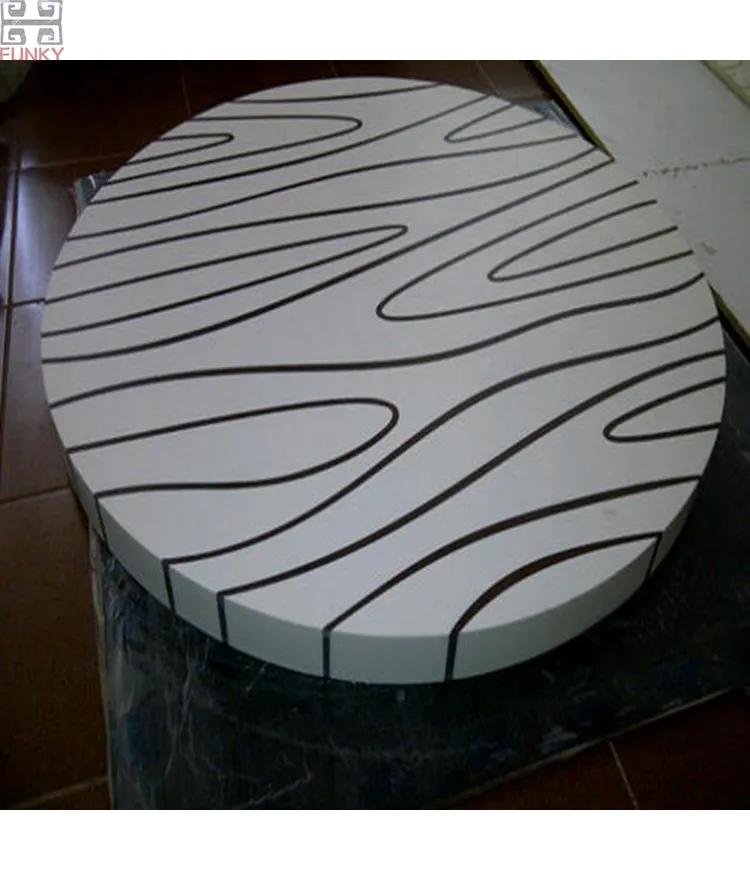 Zebra line design KRIONS solid surface 100cm round dining table