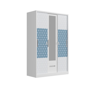 Armoire avec miroir pleine longueur, placard à 3 portes avec tiroir pour le rangement des sous-vêtements - Product Image 2