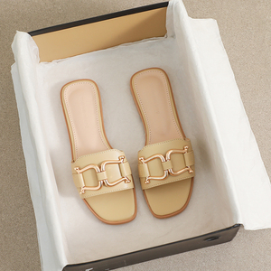 Nuovi Arrivi: <span class=keywords><strong>Ciabatte</strong></span> <span class=keywords><strong>Eleganti</strong></span> in Metallo a Tinta Unita, Sandali da Spiaggia Casual per Donna, Taglie Grandi - Product Image 4