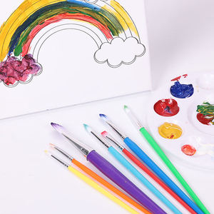 Ensemble de pinceaux de couleurs arc-en-ciel pour enfants, 6 pièces, pinceaux synthétiques colorés pour enfants - Product Image 4