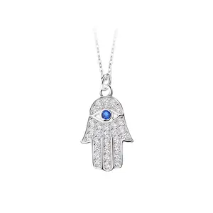 1 trading products 2023 new arrivals chinese jewelry wholesale hamsa hand silver necklace 925 sterling necklaces chain for girls