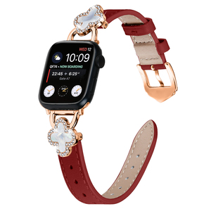 Eraysun adattatore a quattro foglie con coda a punta cinturino in vera pelle per orologio <span class=keywords><strong>Apple</strong></span> <span class=keywords><strong>Watch</strong></span> 11 10 <span class=keywords><strong>9</strong></span> - Product Image 3