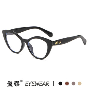 กรอบแว่นตาทรงแคทอายรุ่น M สำหรับผู้หญิง กรอบเต็ม ป้องกันแสงสีฟ้า เลนส์แบบ Plano วัสดุ PC - Product Image 5
