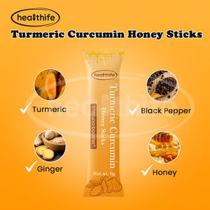 OEM Private Label Suplementos Piperina Gengibre Extrair Açafrão Curcumina Mel Varas 30 Pacotes - Product Image 3