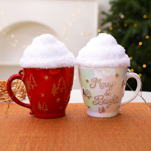 Ornement de Noël en forme de tasse avec dessus en mousse LINGKAI, lettre en relief, pendentif suspendu pour arbre de Noël, décoration festive des fêtes - Product Image 3
