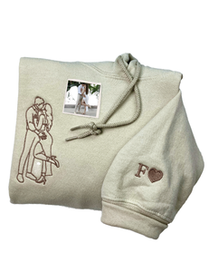 Sudadera bordada personalizada/Sudadera con capucha para parejas regalo de aniversario personalizado boda a juego 1-50 años tejido otoño 2025 - Product Image 1