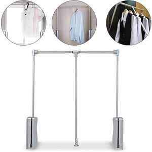 Tige de placard rétractable en aluminium réglable 15kg accessoire de quincaillerie de garde-robe essentiel porteur - Product Image 3