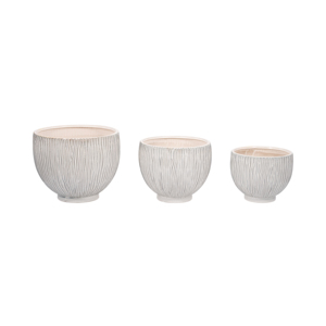 Set di 3 Vasi in Ceramica Moderni Arrotondati per Decorazione Interna ed Esterna - Product Image 3