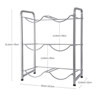 Porte-bouteilles d'eau à trois niveaux, support de rangement, avec distributeur, de ml, 5 gallons