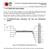 Câble Ttl-232-3v3-2mm 1.8m Oem Ftdi 3.3v 5v Ttl Uart 3.3v Câble convertisseur adaptateur