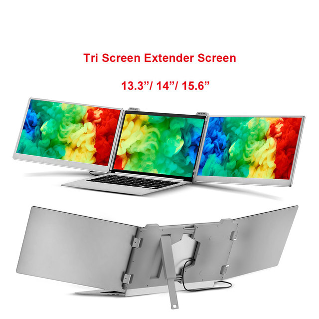 NEW Factory Price Direct 13.3 14 15.6 Inch Portable Triple Screen for Laptop Extension Screen for Laptop