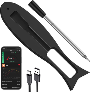 Thermomètre à viande sans fil en plastique avec contrôle à distance par application pour barbecue, fumoir, friteuse à air - Portable et anti-poussière pour steak et poulet - Product Image 1