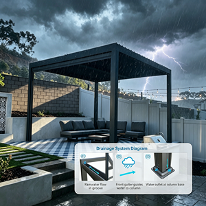 Pergola extérieure motorisée à lames orientables en aluminium, style moderne, gazebo sur mesure, <span class=keywords><strong>pavillon</strong></span> de patio auto-installable résistant au vent et à la neige - Product Image 5