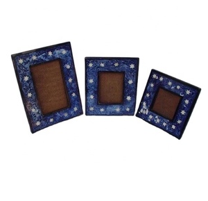 Khung Ảnh Khảm Xanh <span class=keywords><strong>Polyresin</strong></span> Có Họa Tiết Trang Trí Nội Thất Khung Ảnh Trang Trí Bàn - Product Image 1