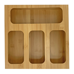 Ziplock Bag Dispenser Food Storage Bag Holder bamboo ziplock bag storage organizer for kitchen