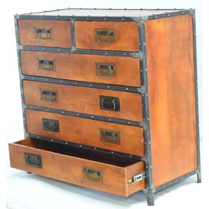 Meuble de Maison à Tiroir en Bois de Mangue Massif Style Industriel Vintage pour Salon Atelier Armoire de Cuisine - Product Image 1