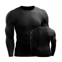 T-shirt de Compression Homme Taille US 90% Polyester Logo Personnalisé Manches Longues Basketball Course Entraînement Couche de Base Maillot Sport