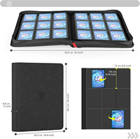 Carpeta de Tarjetas Coleccionables con Cierre, 4/9 Bolsillos, Material PU Premium, Personalizable, 20 Páginas de Carga Lateral, para Juegos Coleccionables, Deportes, TCG