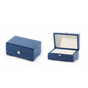 blue wood watch storage box luxury wooden watch box supplier solid wooden gift watch box organizer