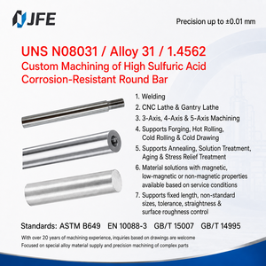 Barra Redonda de Aleación UNS N08031 <span class=keywords><strong>31</strong></span> 1.4562 Resistente <span class=keywords><strong>a</strong></span> la Corrosión y <span class=keywords><strong>a</strong></span> las Manchas para Procesamiento Químico - Product Image 1