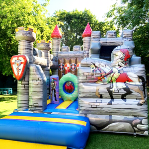 Castillo inflable con tobogán, tipo caballero, de calidad comercial, combo de castillos inflables. - Product Image 1