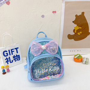 Nuovo <span class=keywords><strong>Zaino</strong></span> per Ragazze con Fiocco e Paillettes, Decorazione Gattino Carino, Chiusura con Cerniera; per Uscite Quotidiane, Viaggi e <span class=keywords><strong>Asilo</strong></span> - Product Image 5